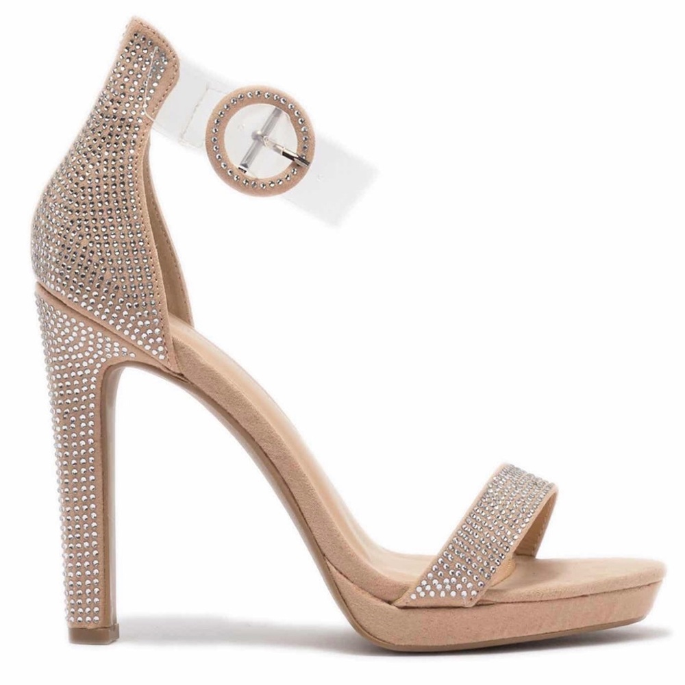 Wild Diva Lounge Ayala Clear Strap Sandal, Size 10